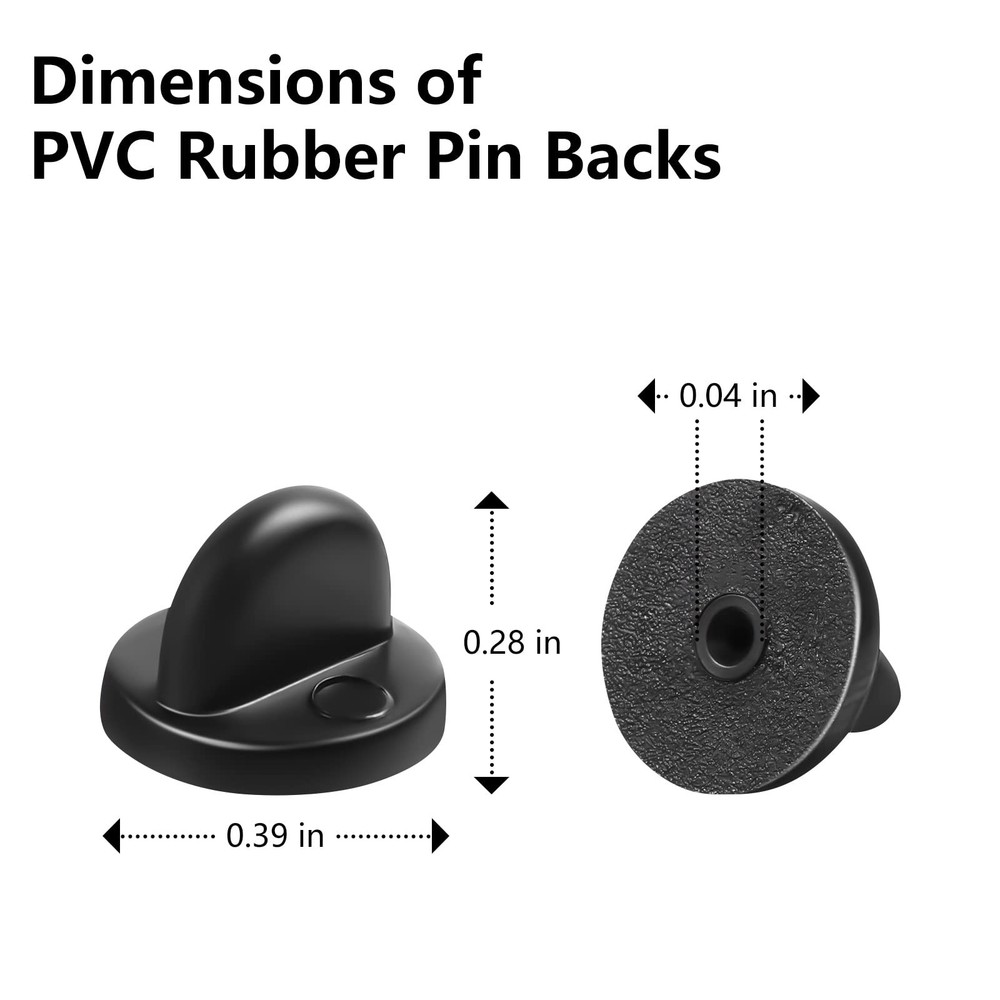 150Pcs Black Rubber Pin Backs Locking, Locking Pin Backs with Storage Case, P...