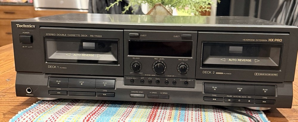 Technics Stereo Double Dual Cassette Deck model RS-TR333 - works great