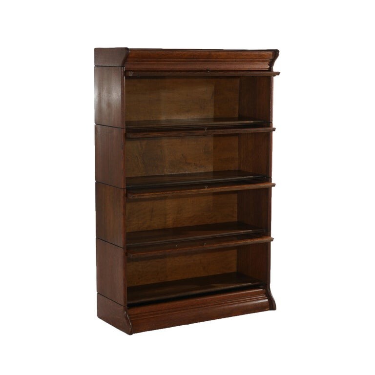 Arts & Crafts Four-Stack Oak Barrister Bookcase C1920
