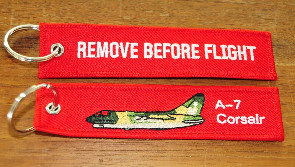 A-7 Corsair embroidered keychain keyring bagage tag
