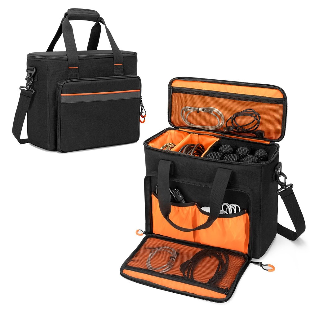 6 Slots Wireless Microphone Carrying Case, Mic Storage Bag with Thick Padding...