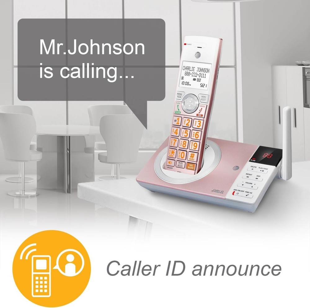 Large Screen Cordless Phone with Answering Machine