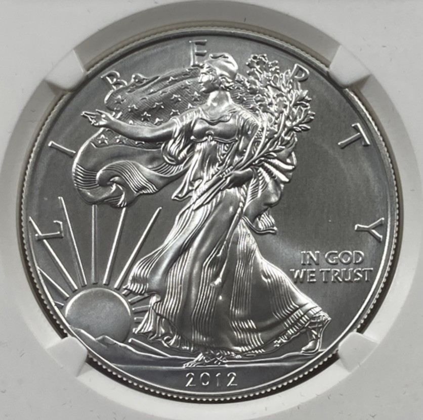2012 4pc. Silver Eagle 1.00 Set. NGC MS70. All Varieties