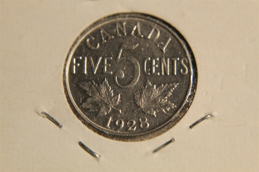 CANADA 1928 5 CENT NICE COIN lj