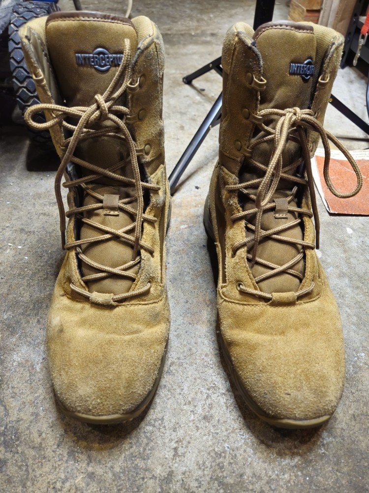 Size 10 INTERCEPTOR Frontier 6" Tactical Combat Boots Men's Brown Suede