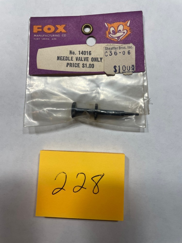 VINTAGE FOX NEEDLE VALVE   NO. 14016
