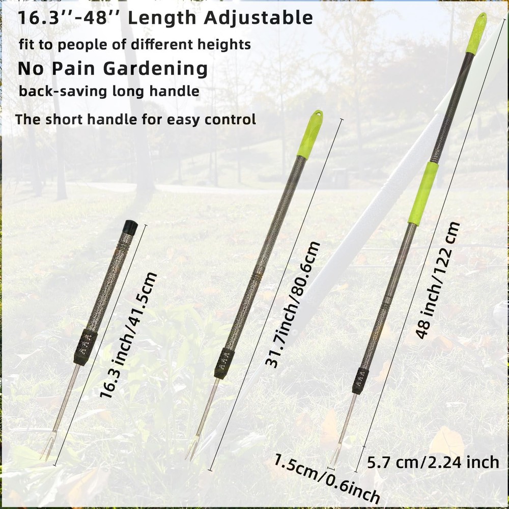 KLDOLLAR Weed Puller Tool, 48" Long Handle Weeder Tool with Soft Black