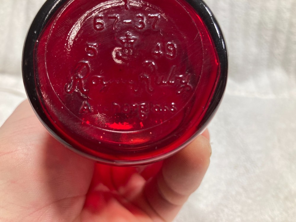 Royal Ruby 1949 Anchorglass Schlitz 67-37 9.5" Experimental Rare