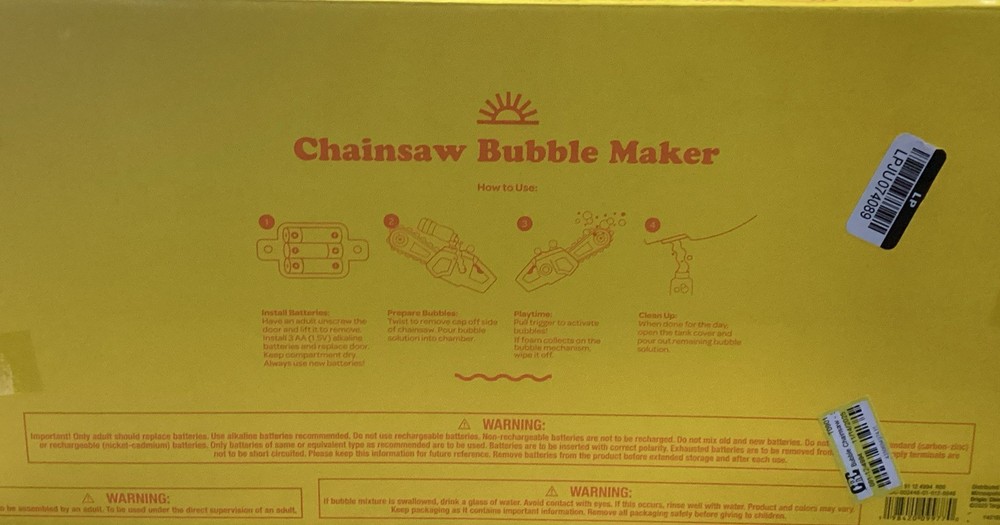 Bubble maker chainsaw SUN SQUAD Outdoor Toys Yard Tools BUBBLES New