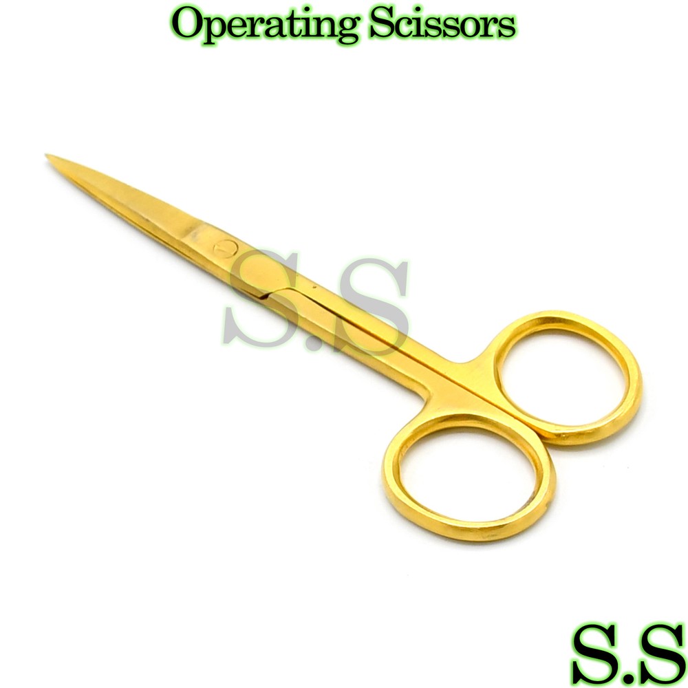 Operating Scissors Sharp-Sharp 4.5" Straight Full Gold Surgical Instruments