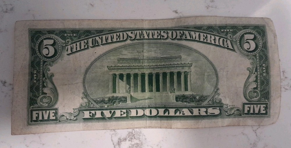 1934-D $5 Silver Certificate Blue Seal Average Circ