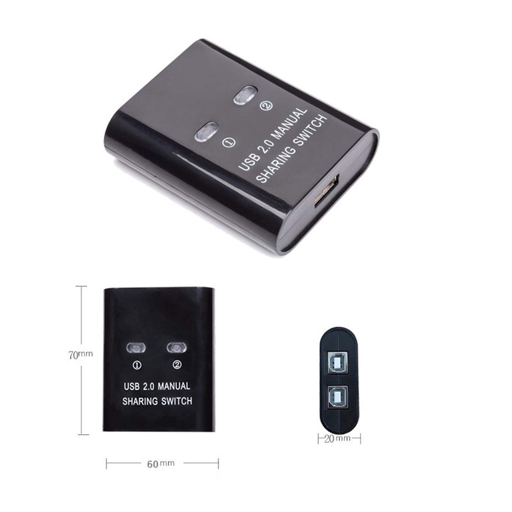 1Printer Sharing Switch Manual Switcher Adapter 2 Computer Share 1 Printer Sc...