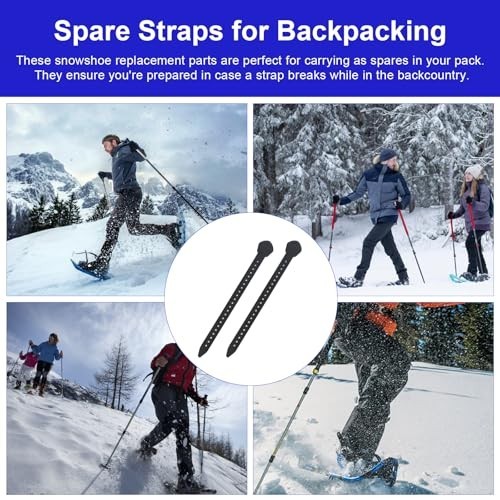 Replacement Snowshoe Bindings Strap Kit - 2 Pcs Heel Straps for Classic & Denali