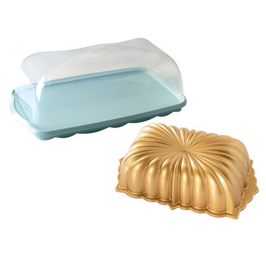 Nordic Ware Cast Fluted Loaf Pan with Keeper