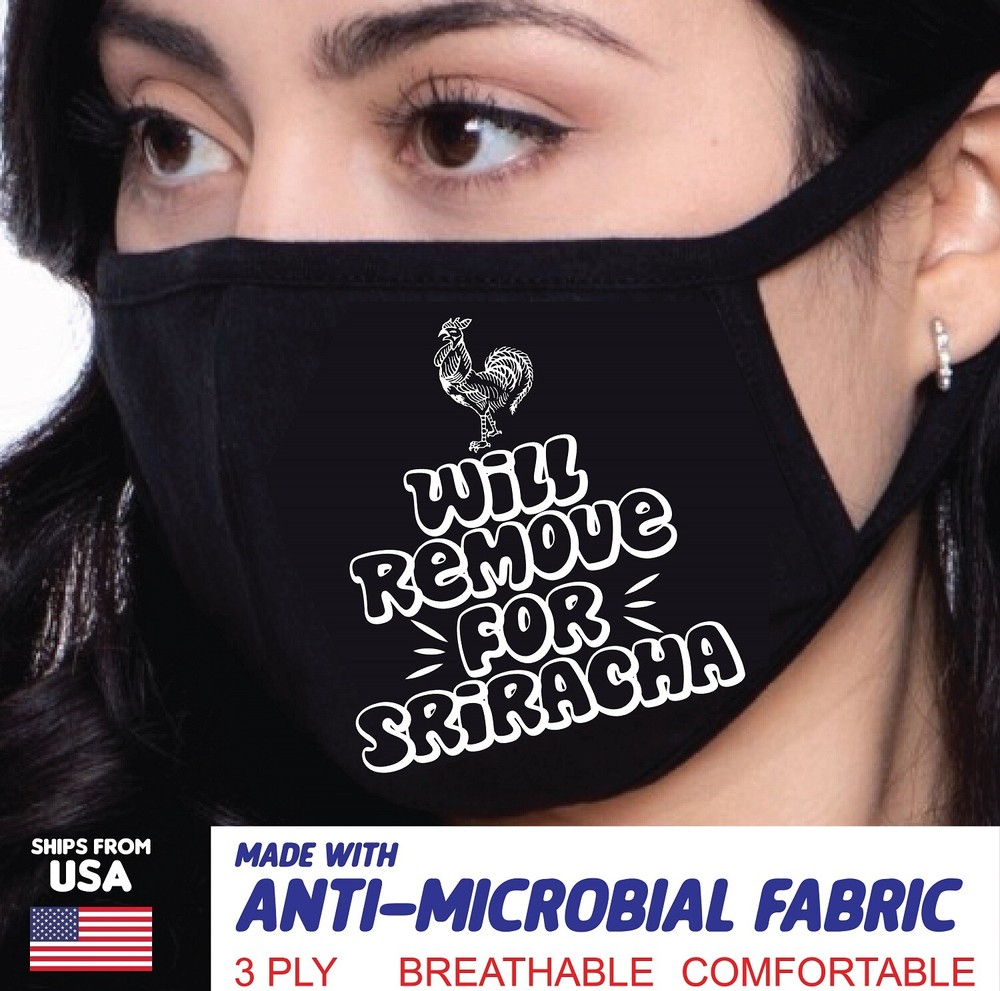 Will Remove for Sriracha Anti-Microbial Face Mask UV Resistant Antibacterial
