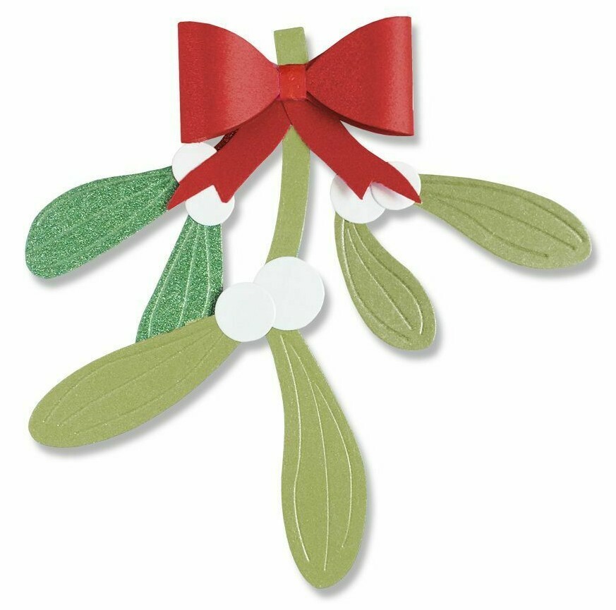 Mistletoe Leaves Christmas Sizzix Thinlits Metal Die Set 665027 NEW!