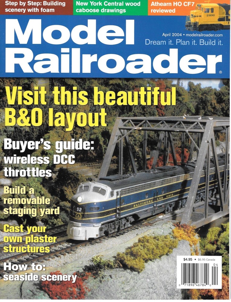 Model Railroader April 2004 B&O HO Layout Staging Yard Plaster Seaside Scenery