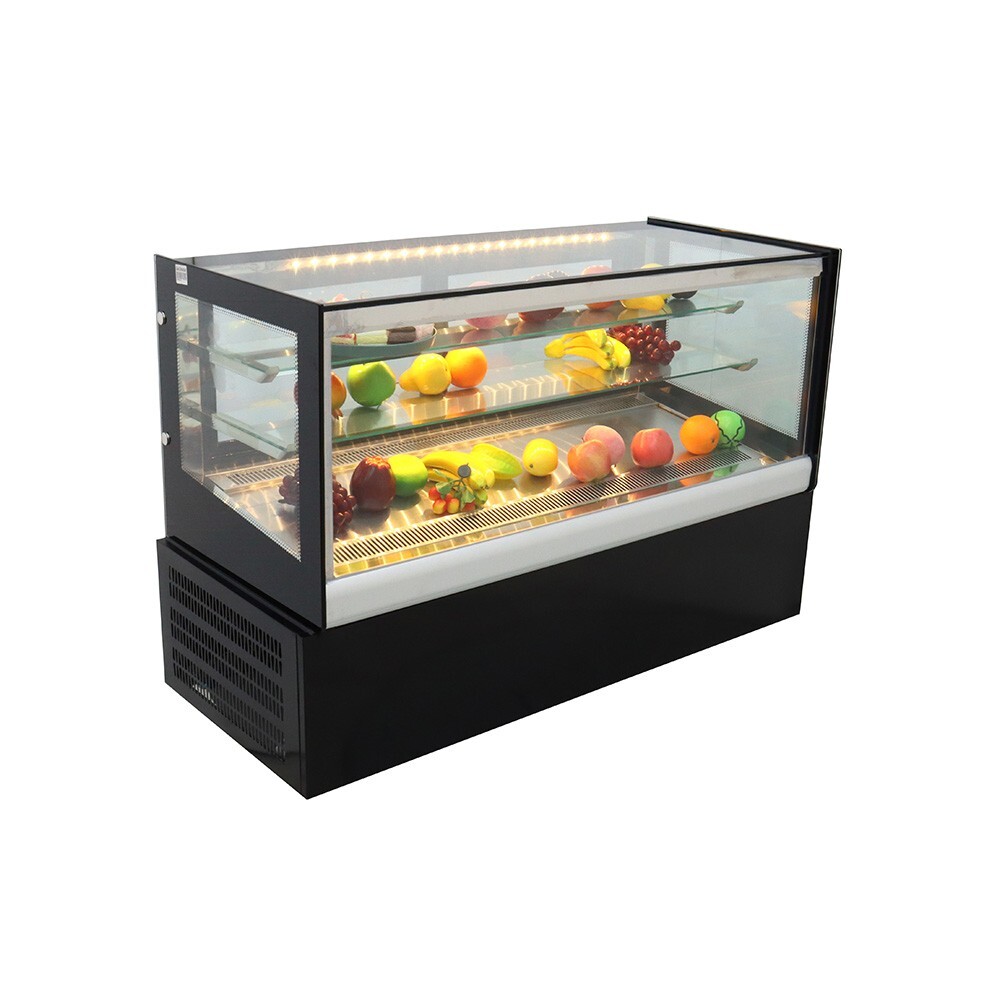 TECHTONGDA Yellow LED Lighting 47.2" Desktop Refrigerated Display Cabinet 220V