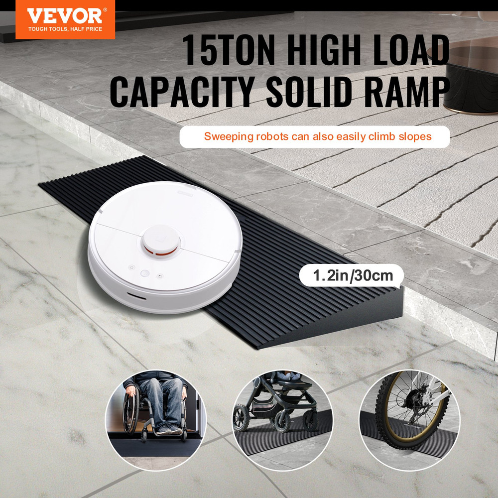 1.2" Rise Cuttable Threshold Ramp for Sweeping Robot, Smooth Tile