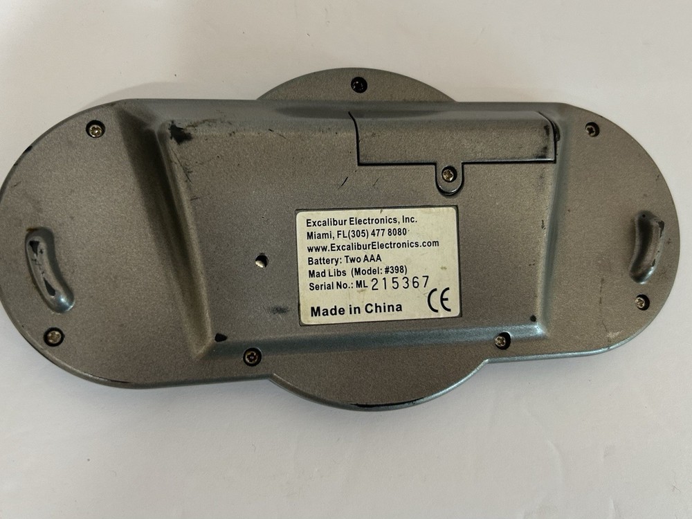 MAD LIBS ELECTRONIC HAND HELD GAME EXALIBUR MADLIBS