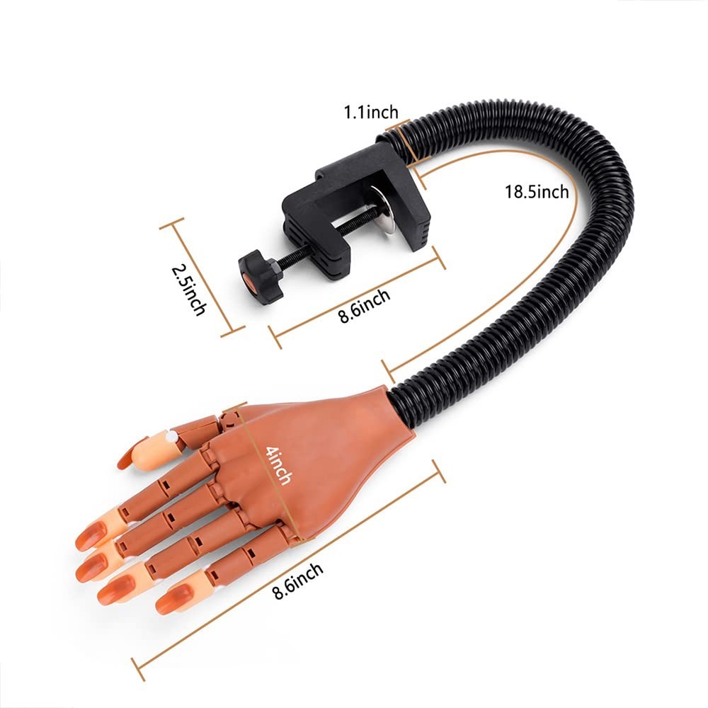 Acrylic Nail Practice Hand with Adjustable Positioning for Beginners Training