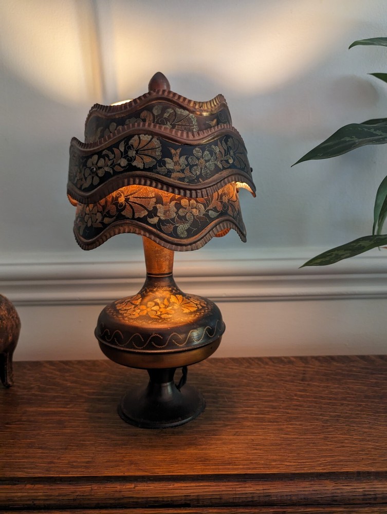 Vintage Copper Etched Turkish Lamp