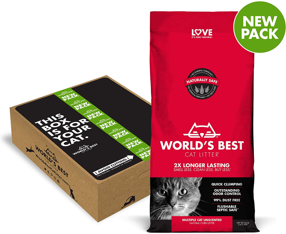 World's Best CAT Litter Multiple Cat Unscented, 32-Pounds
