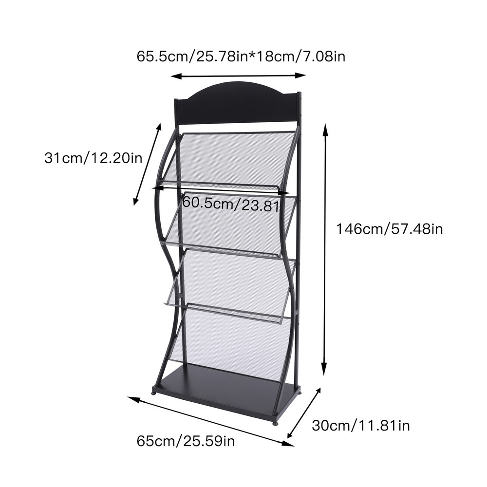 Book Shelf Rack Floor Multi-layer Storage Display Rack Newspaper Comic Display