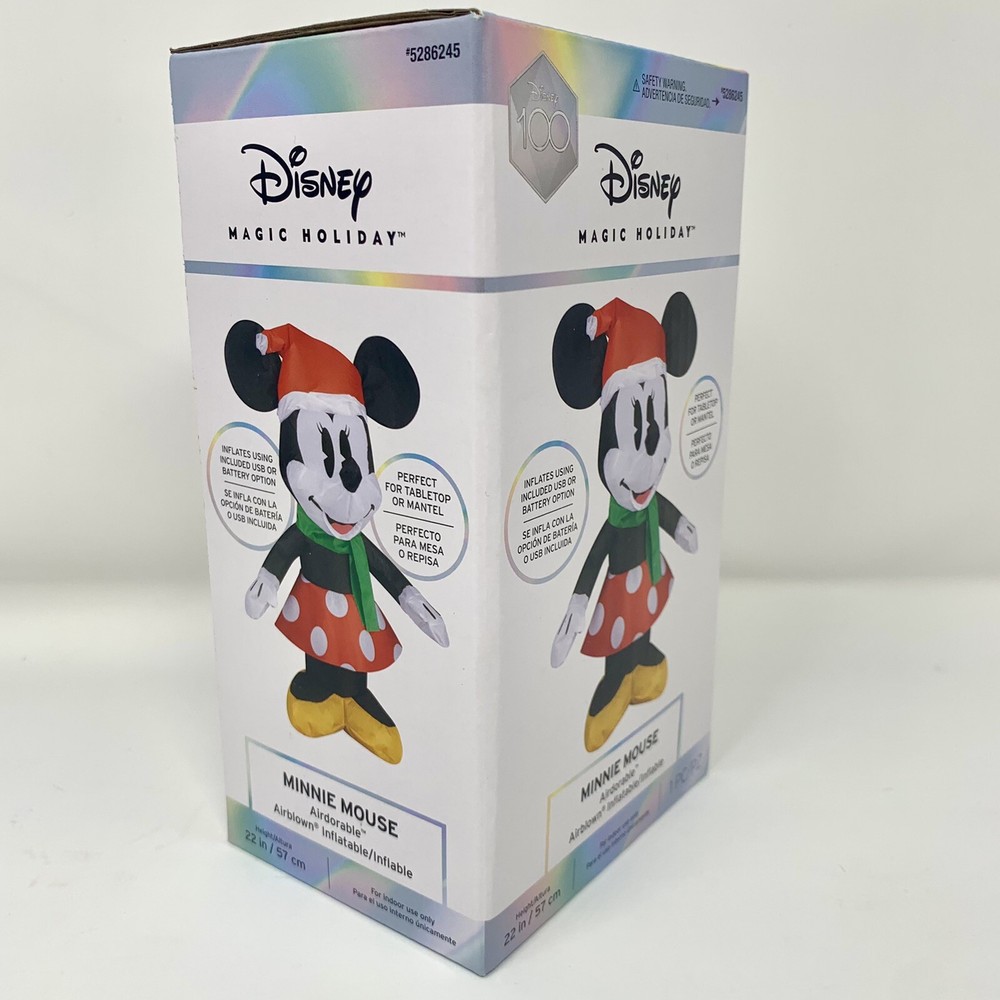Disney Minnie Mouse Christmas Tabletop Inflatable 22”