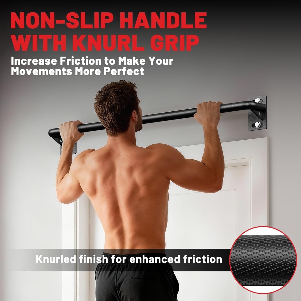 PAPABABE Wall Mounted Pull Up Bar, Chin Up Bar, Strength Training Pull-Up Bar...