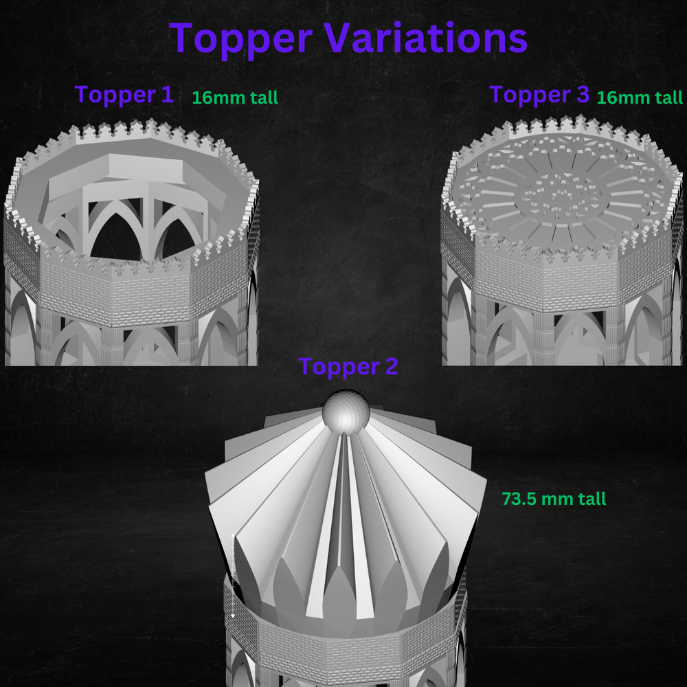 3D Printed Stackable Plant Support: Gothic Decagon Moss Pole Tower