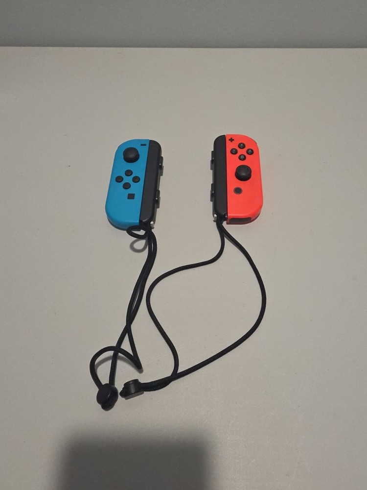 Nintendo Switch Neon Blue & Red Joy-Con Controller W/Straps OEM - Tested Working