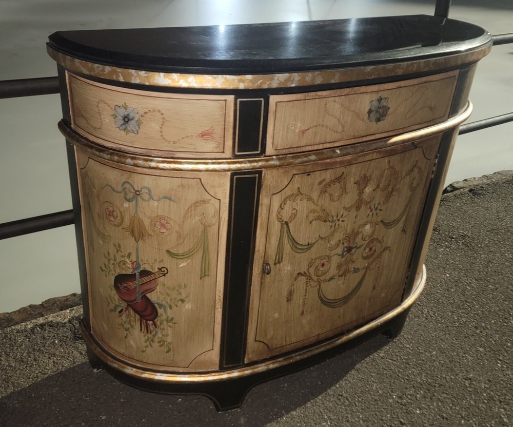 Ferguson Copeland Marble Top Demi Lune Server Sideboard Console Cabinet