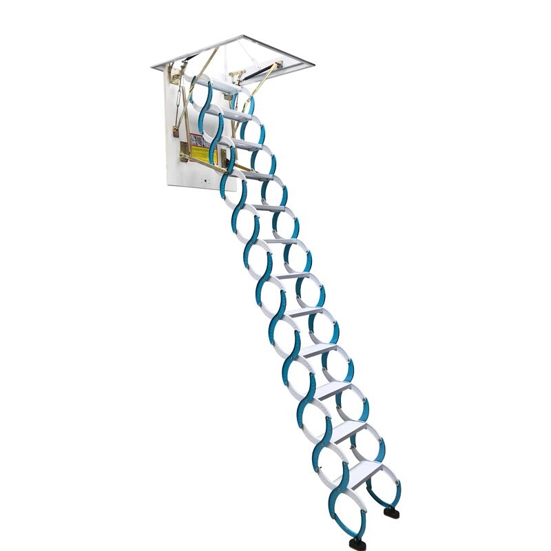Attic Ceiling Folding Loft Ladder,Hidden Loft Stairs,Max9.8ft Pulldown Extension
