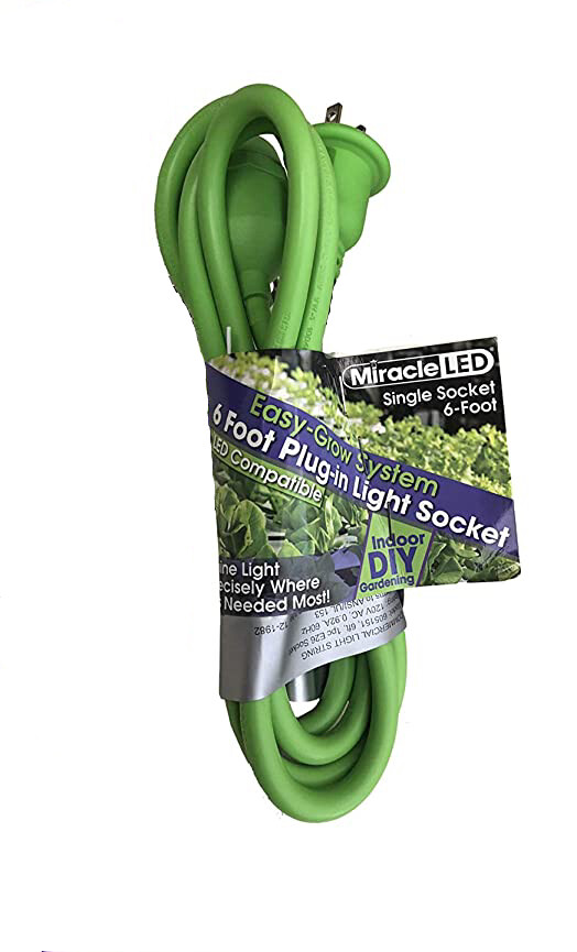 NEW - Miracle LED 6 Foot Single Socket Plug-in Light Socket for Grow Lite