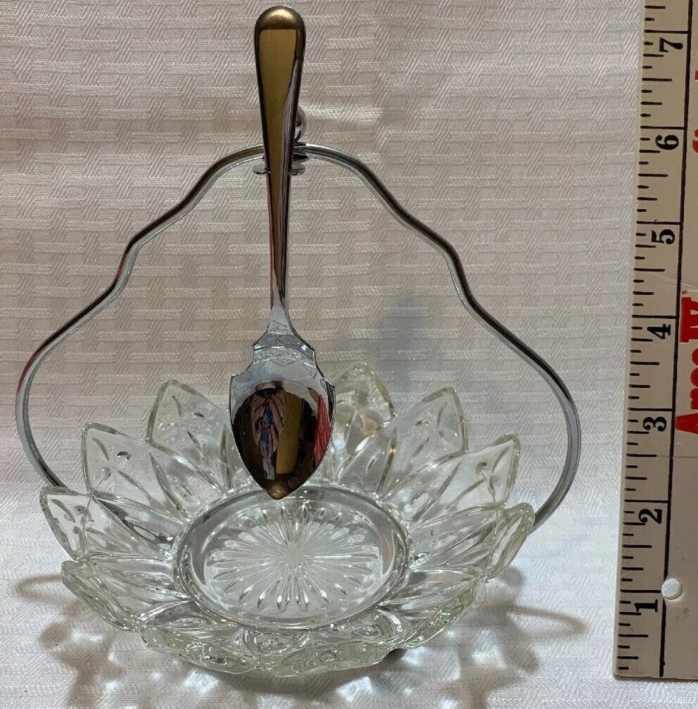 VINTAGE MADE IN ENGLAND - Server. Chrome Plated / Glass