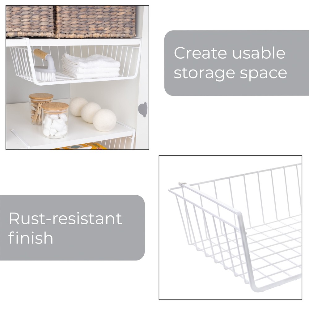 Cabinet Baskets, White, 2 Count