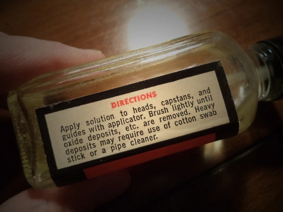 Vintage AUDIO Recorder Head Cleaner Bottle - 3/4 Full