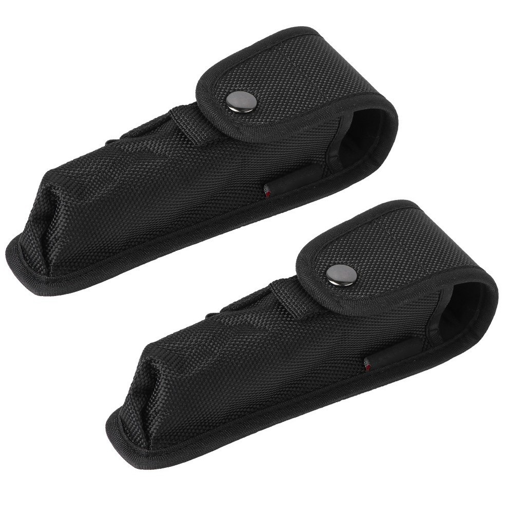 2 Pcs Multi-function Flashlight Pouch Nylon Holder Protective Case