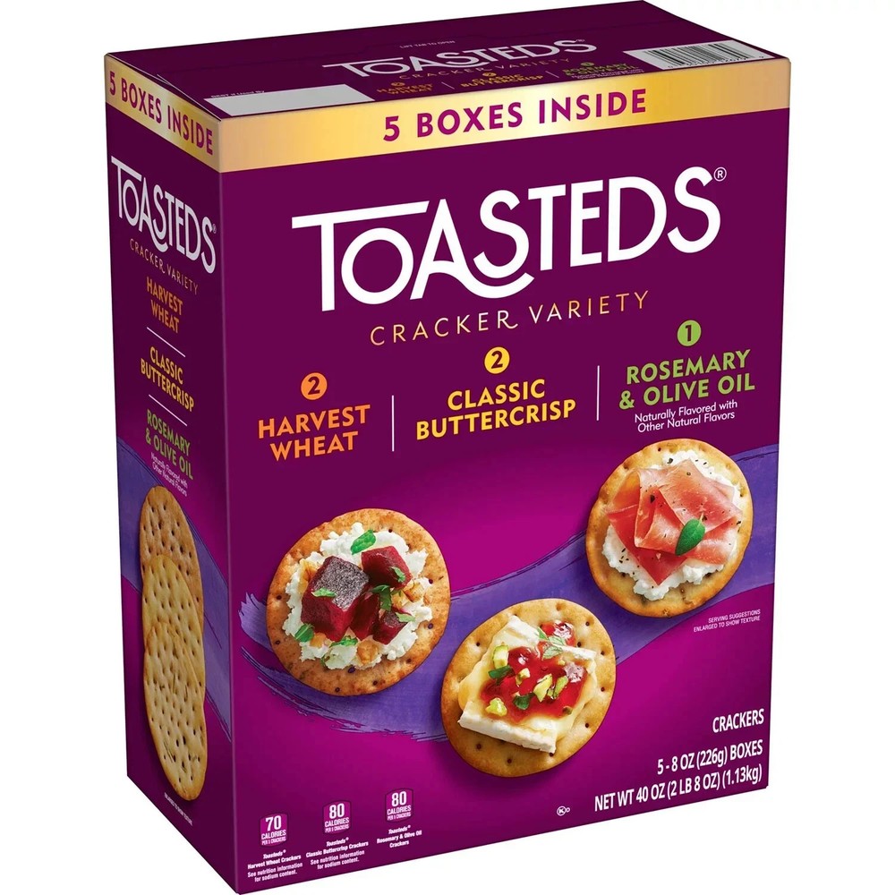 Kellogg's Toasted Variety Pack Crackers, 40 oz – Assorted Flavors, Snack Pack