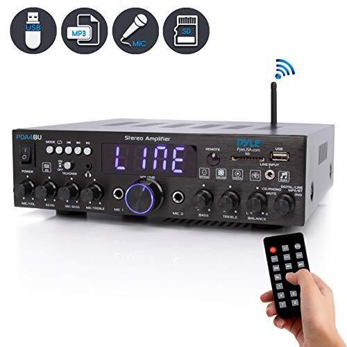 Pyle 200 Watt Bluetooth Stereo Amplifier, 100 Foot 16-Gauge Speaker Wire, Bundle