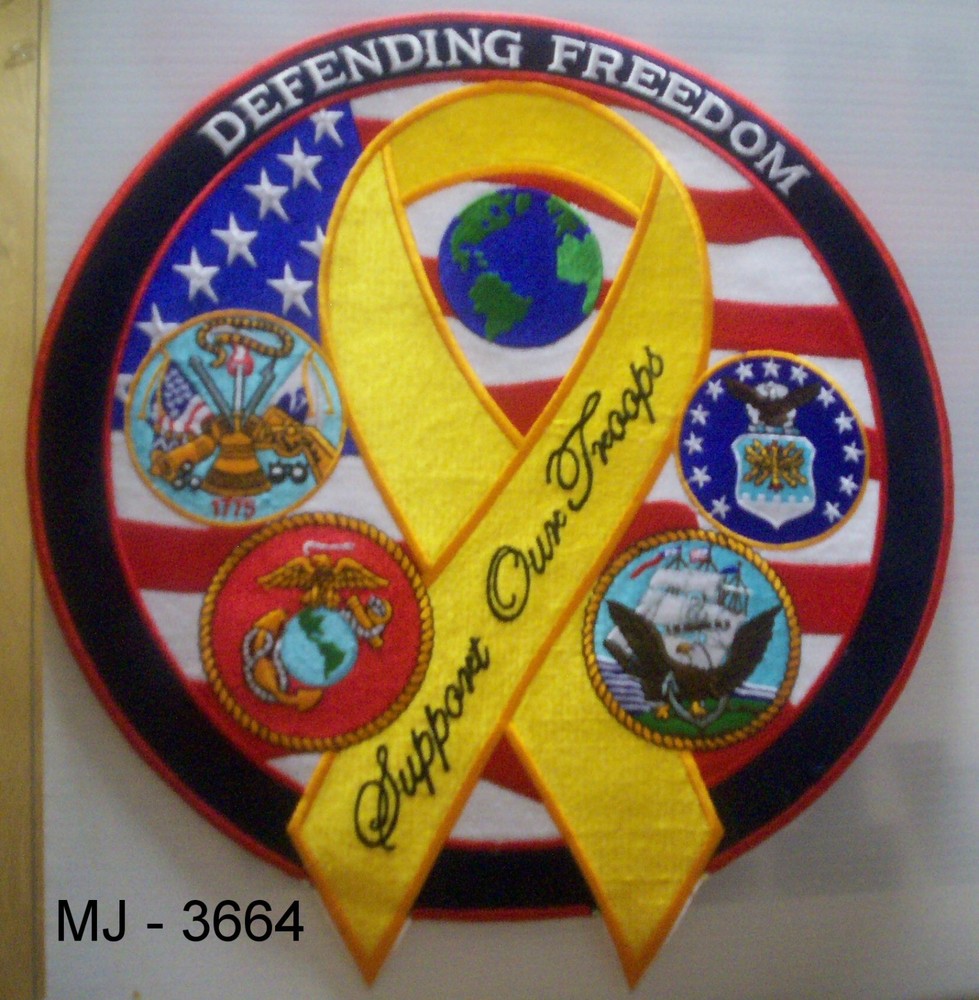 Defending Freedom - Support Our Troops Embroidered Back Patch