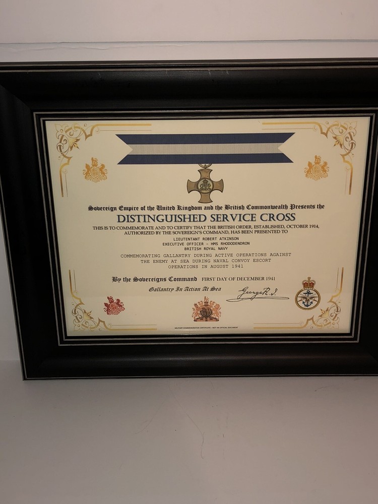 BRITISH DISTINGUISHED SERVICE CROSS [UK] COMMEMORATIVE CERTIFICATE ~ Type 1