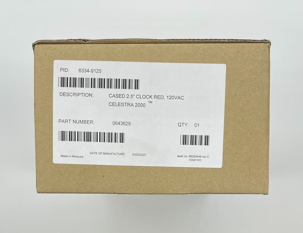 Simplex 6334-9125 | RED LED CLOCK | Same Day Shipping (SEALED)