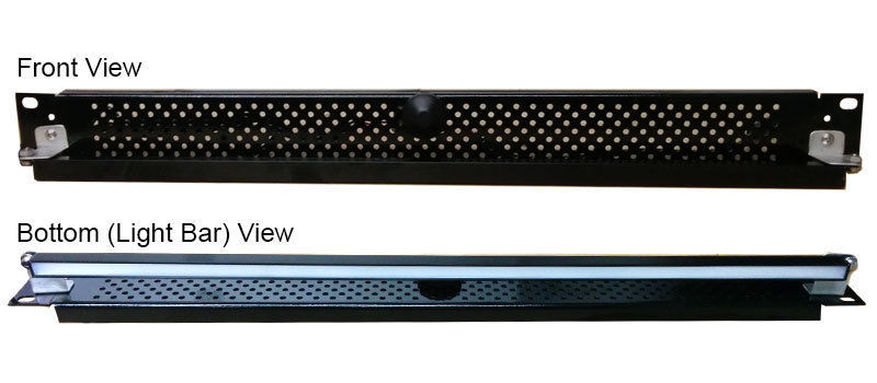 1U RACK PANEL LED Light (RED, WHITE, or BLUE) Bar, Solid or Perforated Metal