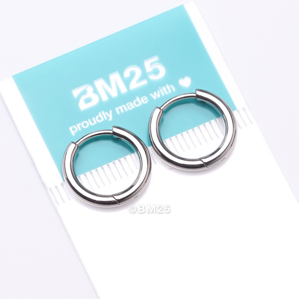 A Pair of Implant Grade Titanium Basic Huggie Hoop Earring