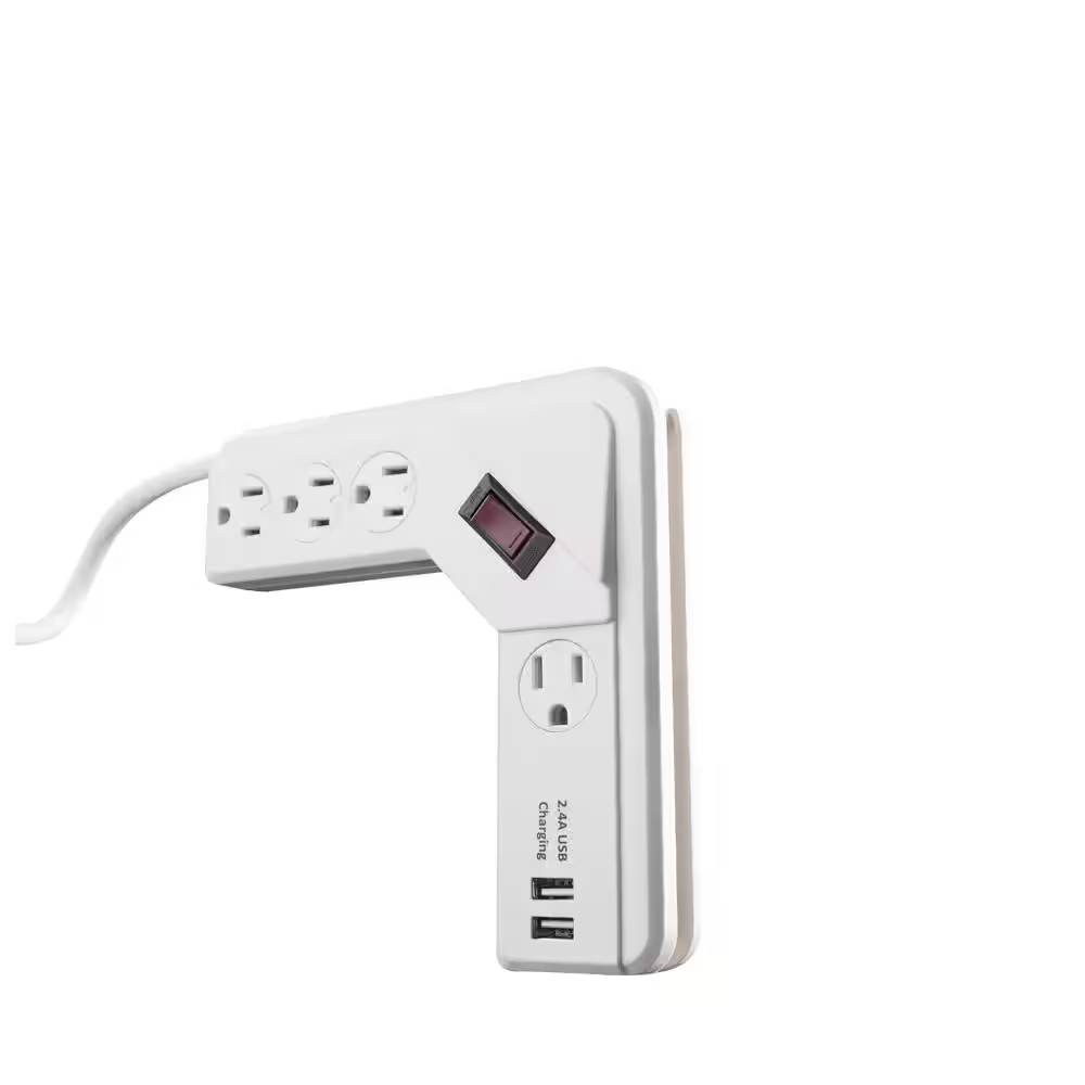 4-Outlet Corner Power Strip