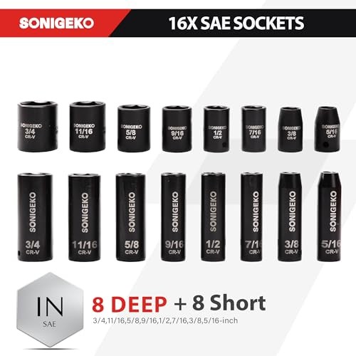 Socket Set 3/8" Drive Impact Socket 3/8" Socket Set, 48pcs Metric and SAE