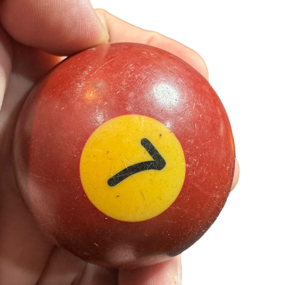 VTG BAKELITE Billiard Pool Ball - Solid Maroon #7 - 2 1/4" Diameter