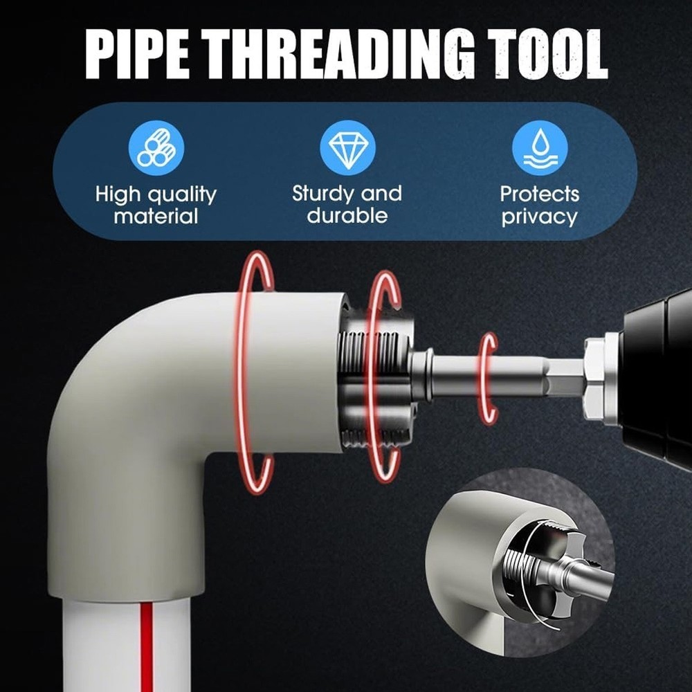 2X Water Pipe Internal & External Integrated Threader Kit Threader Cutting Tool